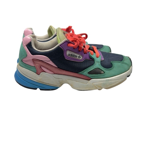 Adidas Multicolor Falcon Collegiate Sneakers Women’s Size 8 - Picture 2 of 11